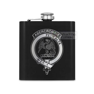 Abercrombie Crest Hip Flask Set 7oz Black Stainless Steel with A Gift Box