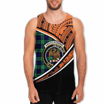 Abercrombie Crest Tartan Men's Tank Top with Polynesian Vibes Style - Orange Version