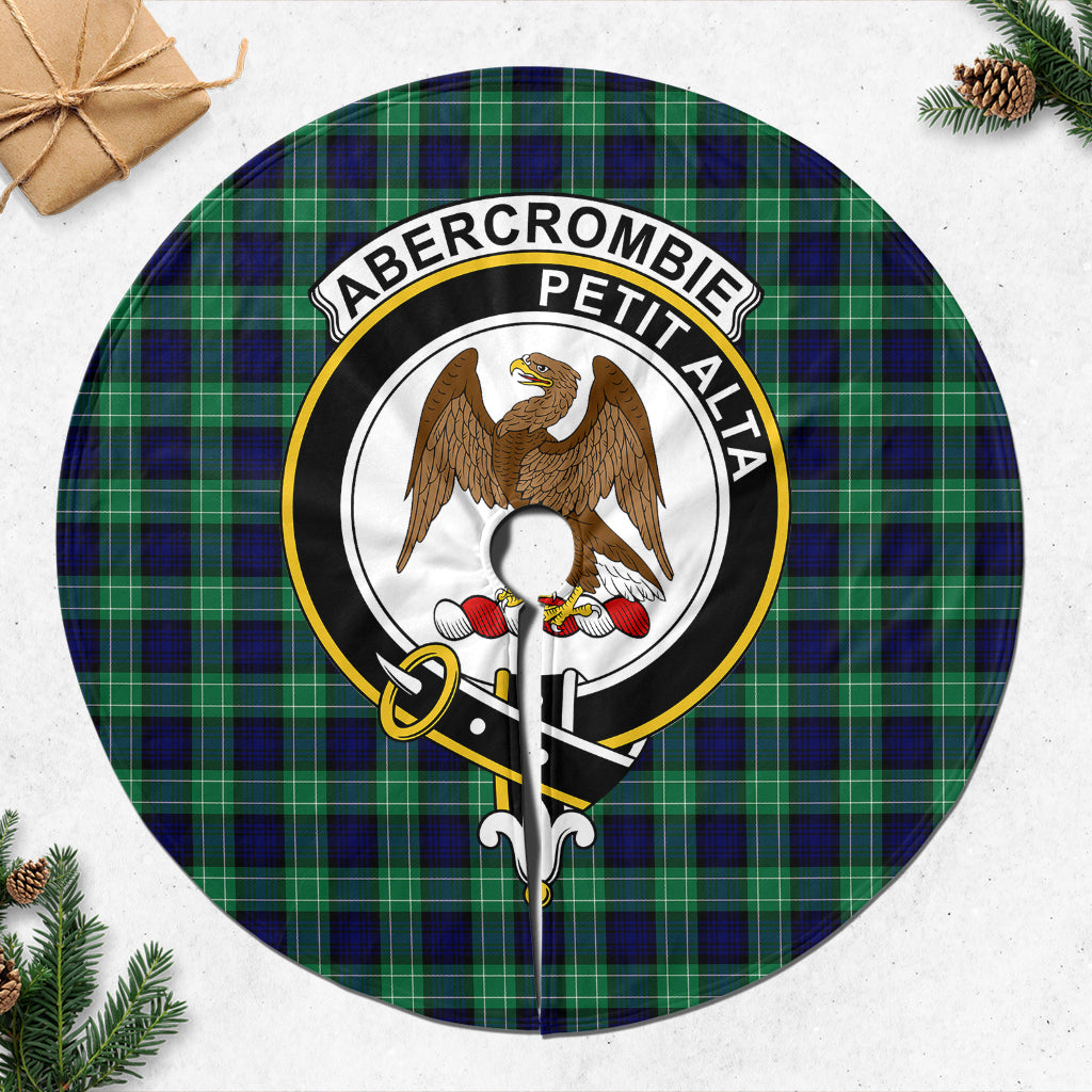 Abercrombie Tartan Christmas Tree Skirt with Family Crest - Tartanvibesclothing