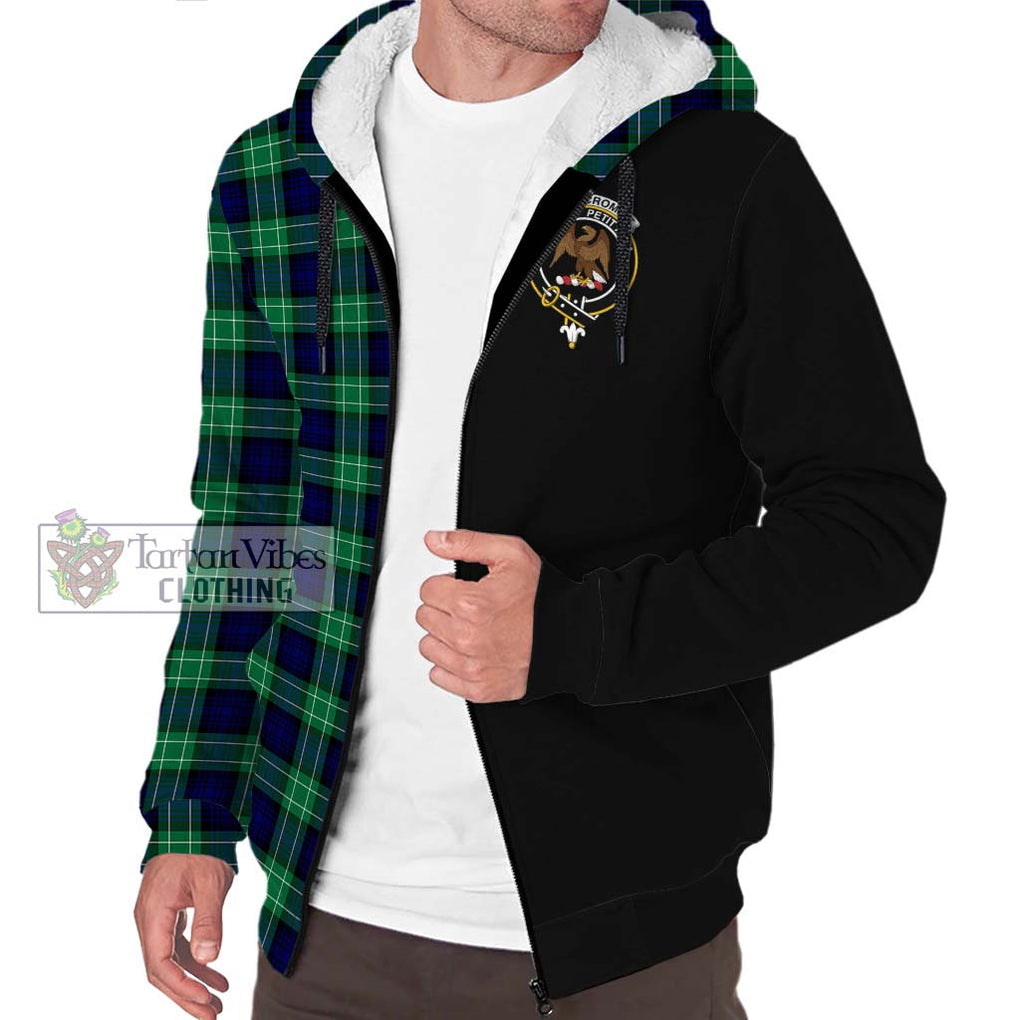 Abercrombie Tartan Sherpa Hoodie with Family Crest and Half Of Me Style Unisex S - Tartanvibesclothing Shop