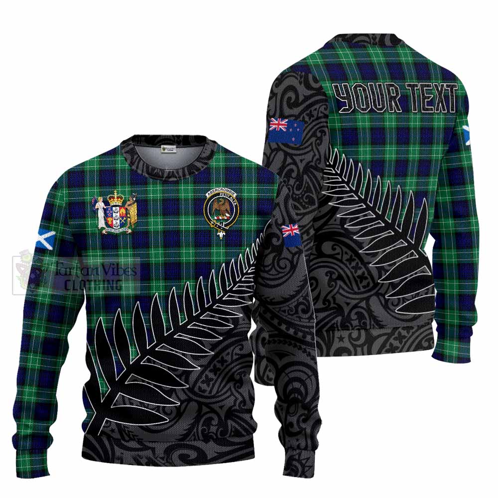 Tartan Vibes Clothing Abercrombie Crest Tartan Knitted Sweater with New Zealand Silver Fern Half Style