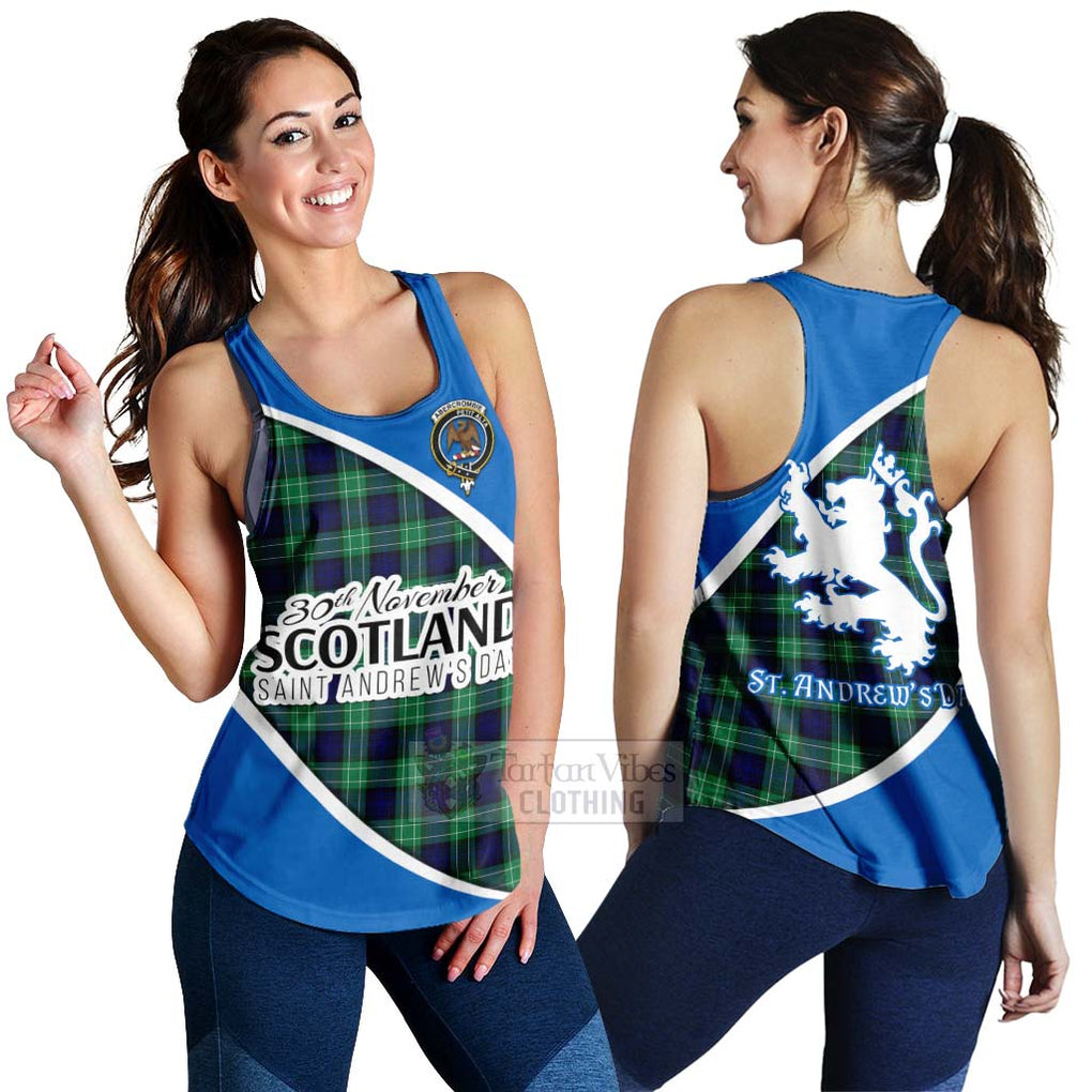 Tartan Vibes Clothing Abercrombie Family Crest Tartan Women's Racerback Tanks Celebrate Saint Andrew's Day in Style