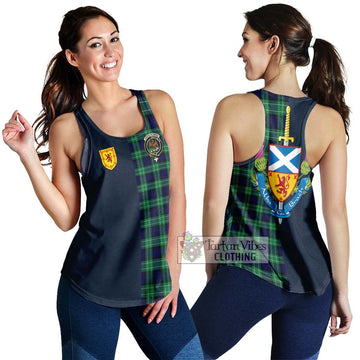 Abercrombie Tartan Women's Racerback Tanks Alba with Scottish Lion Royal Arm Half Style