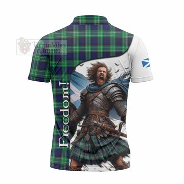 Abercrombie Crest Tartan Zipper Polo Shirt Inspired by the Freedom of Scottish Warrior