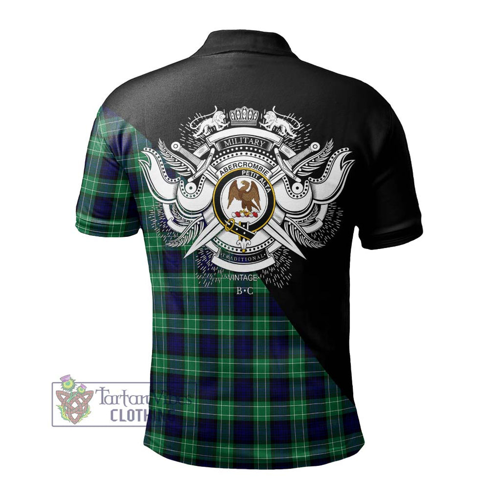 Abercrombie Tartan Polo Shirt with Family Crest and Military Logo Style - Tartanvibesclothing Shop