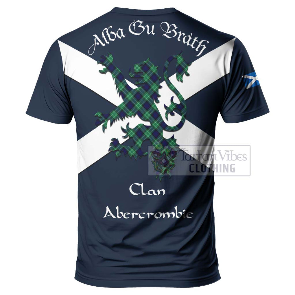 Tartan Vibes Clothing Abercrombie Tartan Lion Rampant T-Shirt – Proudly Display Your Heritage with Alba Gu Brath and Clan Name