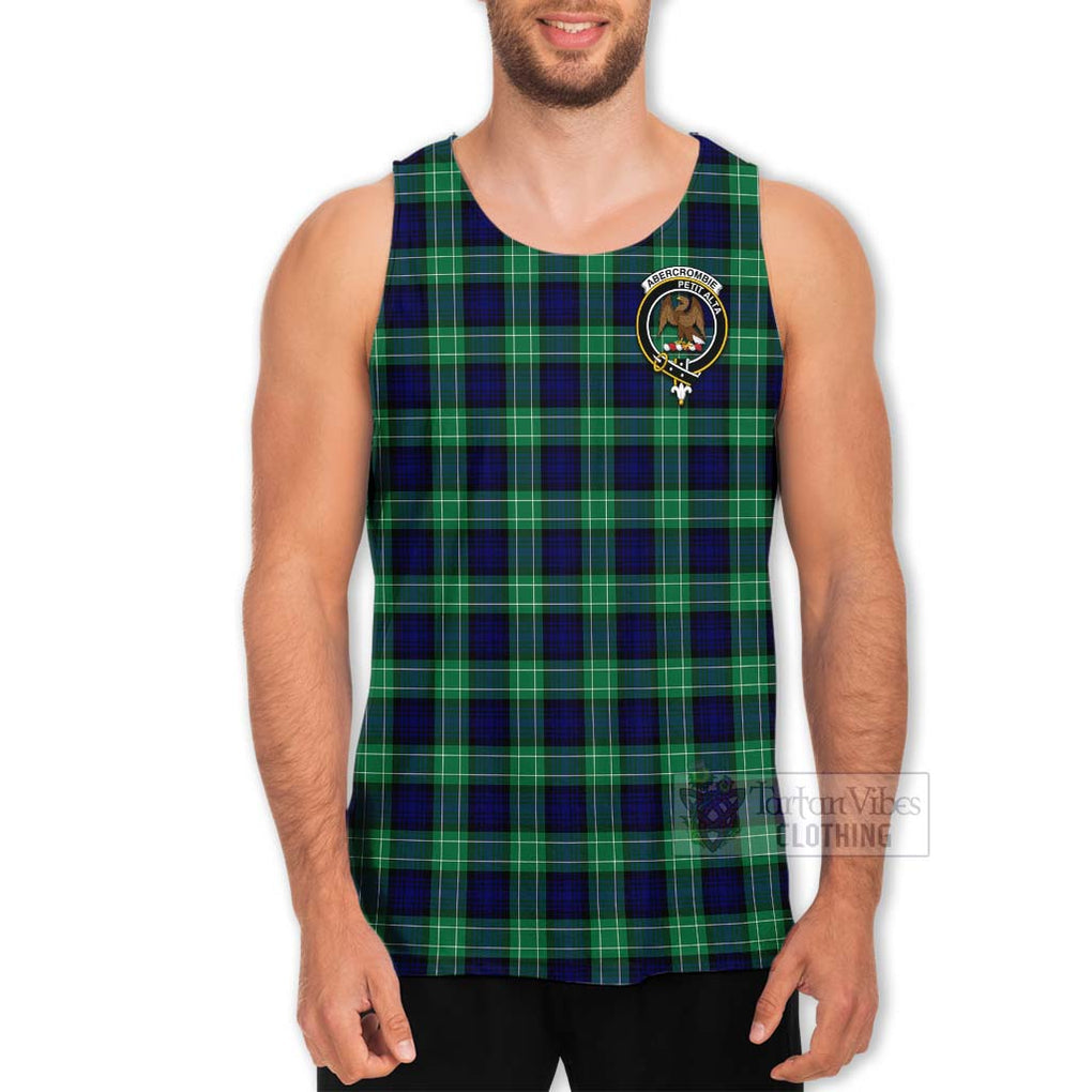 Tartan Vibes Clothing Abercrombie Tartan Men's Tank Top with Family Crest and Bearded Skull Holding Bottles of Whiskey