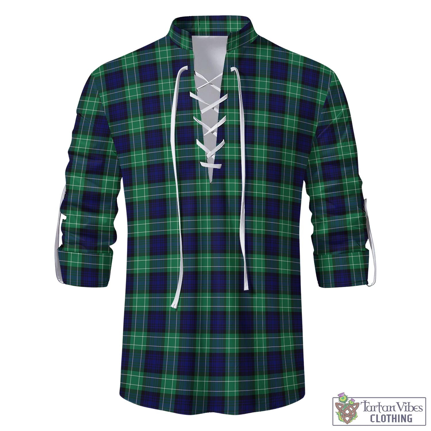 Tartan Vibes Clothing Abercrombie Tartan Men's Scottish Traditional Jacobite Ghillie Kilt Shirt