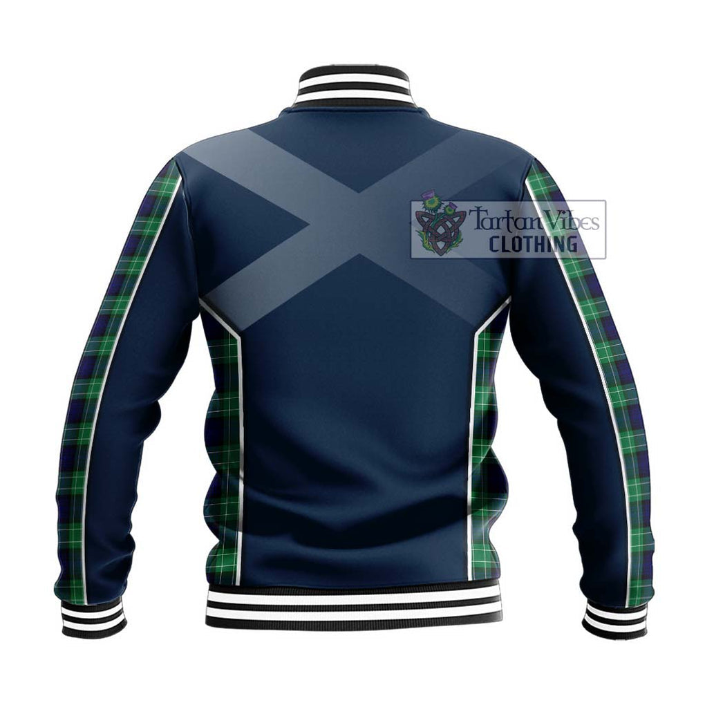 Abercrombie Tartan Baseball Jacket with Family Crest and Lion Rampant Vibes Sport Style - Tartan Vibes Clothing