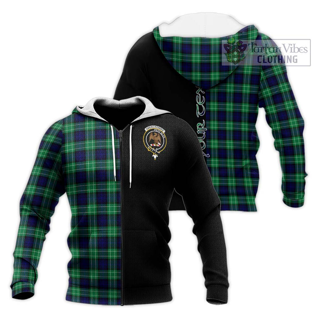 Abercrombie Tartan Knitted Hoodie with Family Crest and Half Of Me Style Unisex Knitted Zip Hoodie - Tartanvibesclothing Shop