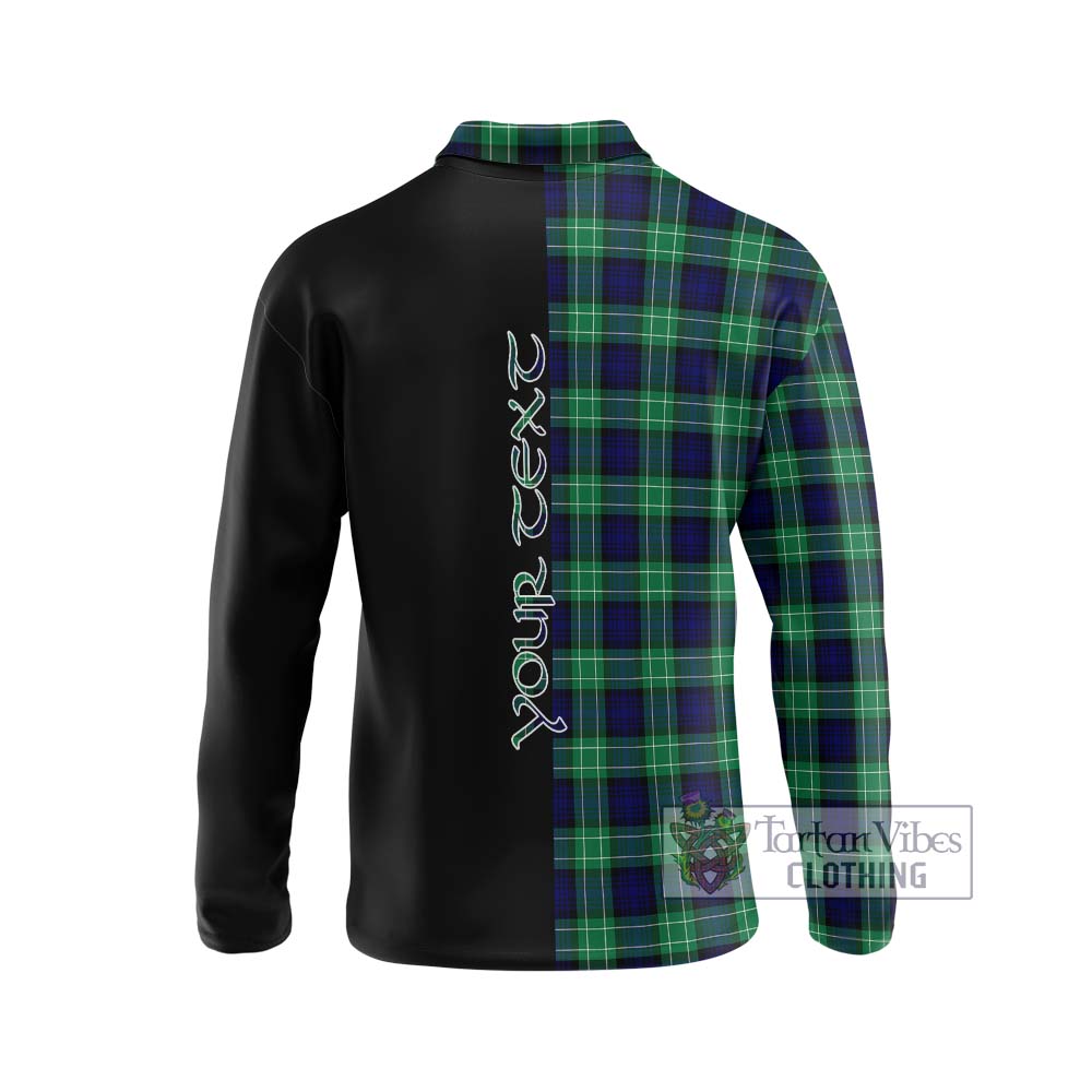 Abercrombie Tartan Long Sleeve Polo Shirt with Family Crest and Half Of Me Style - Tartanvibesclothing Shop