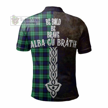 Abercrombie Tartan Family Crest Polo Shirt Alba Gu Brath Be Brave Lion Ancient Style