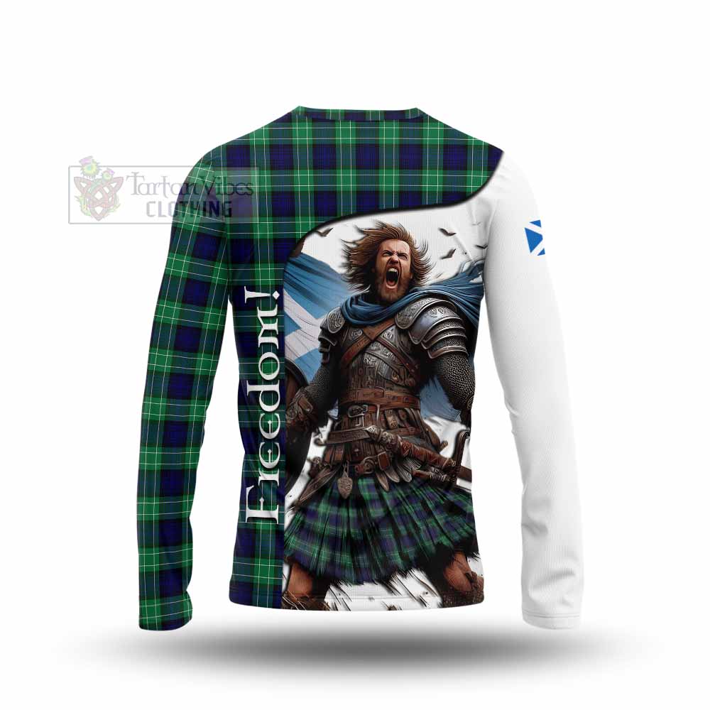 Tartan Vibes Clothing Abercrombie Crest Tartan Long Sleeve T-Shirt Inspired by the Freedom of Scottish Warrior