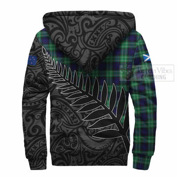 Abercrombie Crest Tartan Sherpa Hoodie with New Zealand Silver Fern Half Style