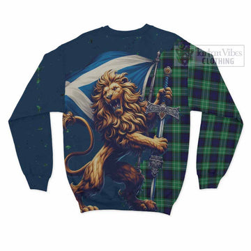 Abercrombie Tartan Family Crest Sweatshirt with Scottish Majestic Lion