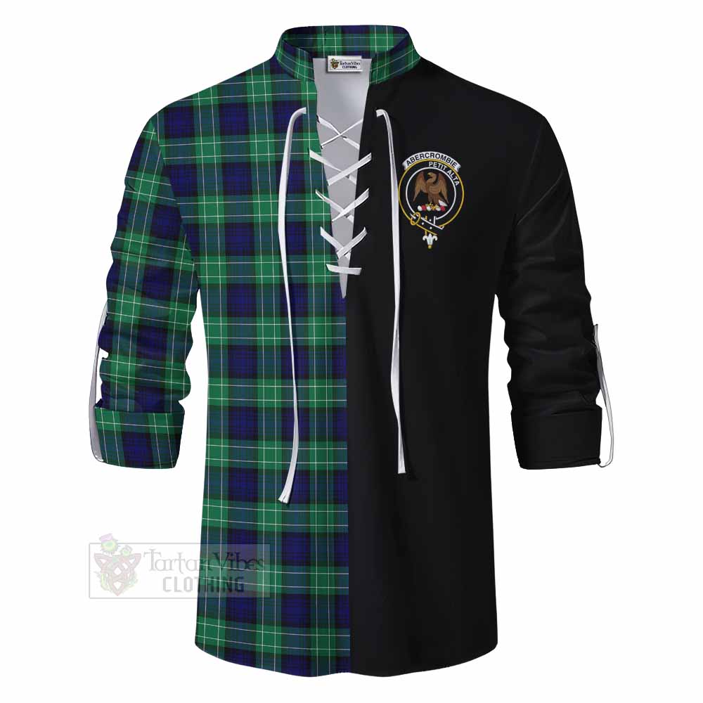 Tartan Vibes Clothing Abercrombie Tartan Ghillie Kilt Shirt with Family Crest and Half Of Me Style