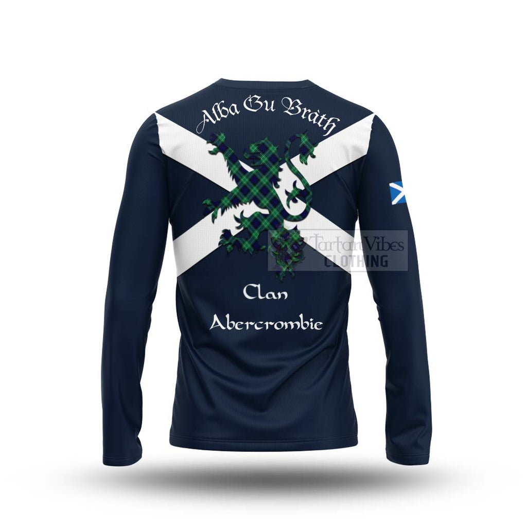 Tartan Vibes Clothing Abercrombie Tartan Lion Rampant Long Sleeve T-Shirt – Proudly Display Your Heritage with Alba Gu Brath and Clan Name