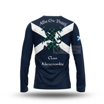 Abercrombie Tartan Lion Rampant Long Sleeve T-Shirt  Proudly Display Your Heritage with Alba Gu Brath and Clan Name