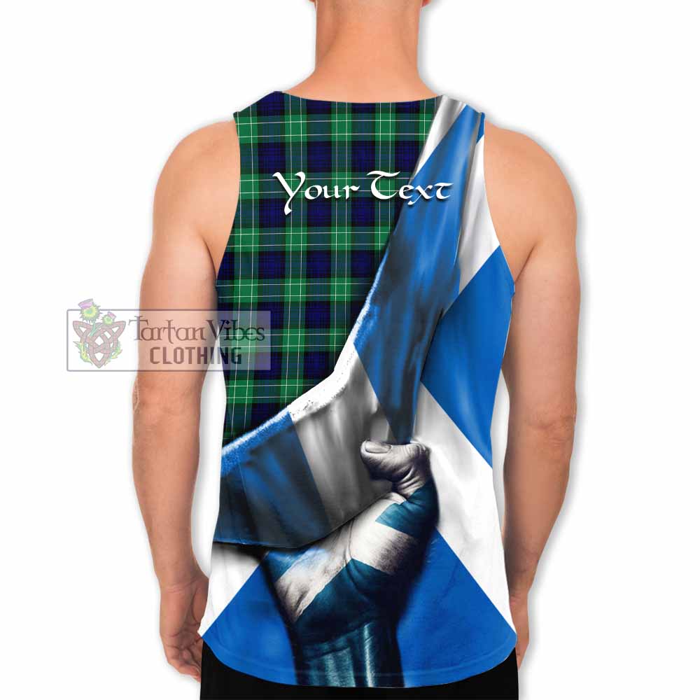 Tartan Vibes Clothing Abercrombie Tartan Men's Tank Top with Family Crest Scotland Patriotic Style