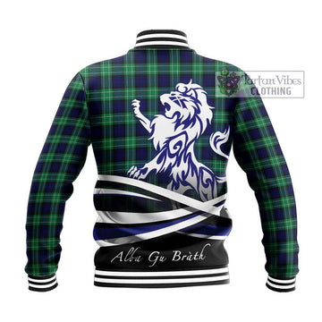 Abercrombie Tartan Baseball Jacket with Alba Gu Brath Regal Lion Emblem