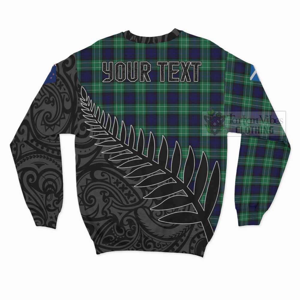 Tartan Vibes Clothing Abercrombie Crest Tartan Sweatshirt with New Zealand Silver Fern Half Style