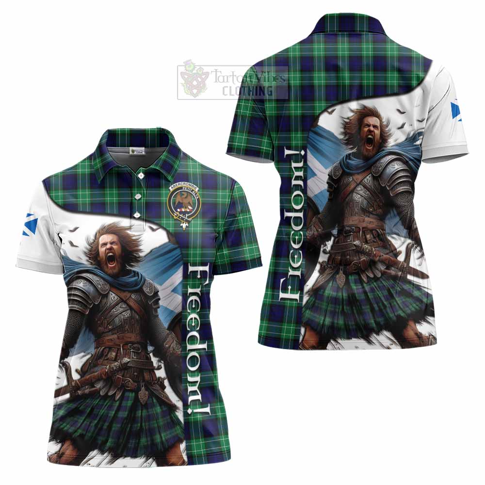 Tartan Vibes Clothing Abercrombie Crest Tartan Women's Polo Shirt Inspired by the Freedom of Scottish Warrior