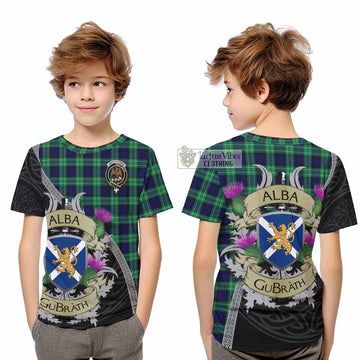 Abercrombie Tartan Family Crest Kid T-Shirt Lion Rampant Royal Thistle Shield Celtic Inspired - Tartan Vibes Clothing
