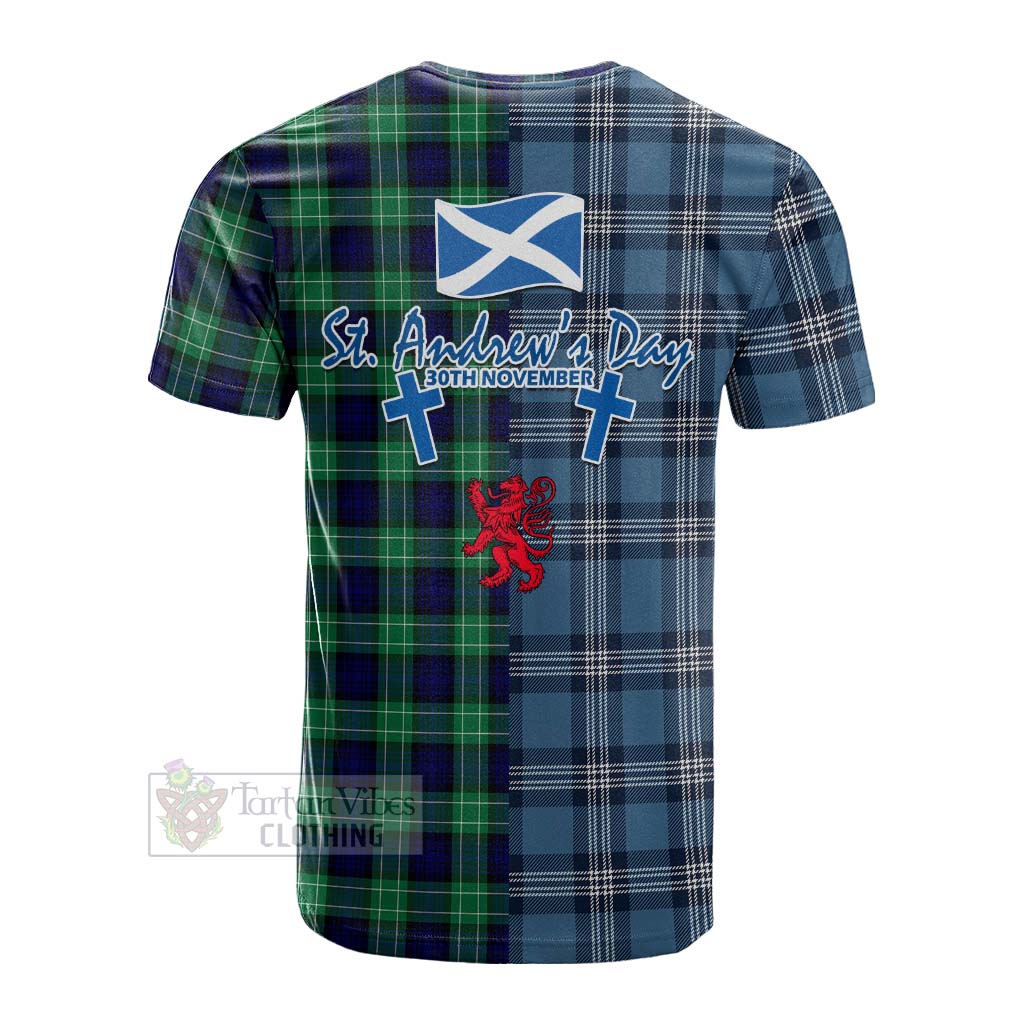 Tartan Vibes Clothing Abercrombie Tartan Cotton T-shirt Happy St. Andrew's Day Half Tartan Style