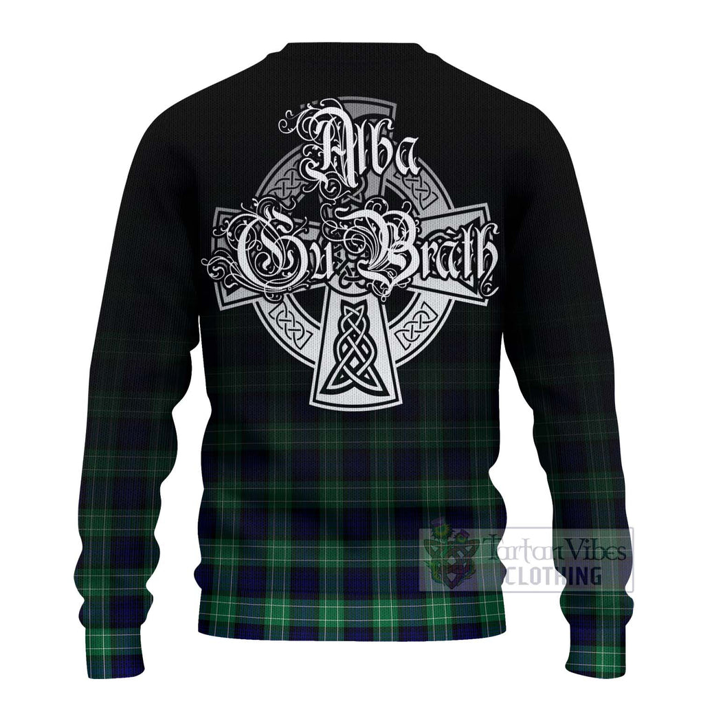 Tartan Vibes Clothing Abercrombie Tartan Knitted Sweater Featuring Alba Gu Brath Family Crest Celtic Inspired