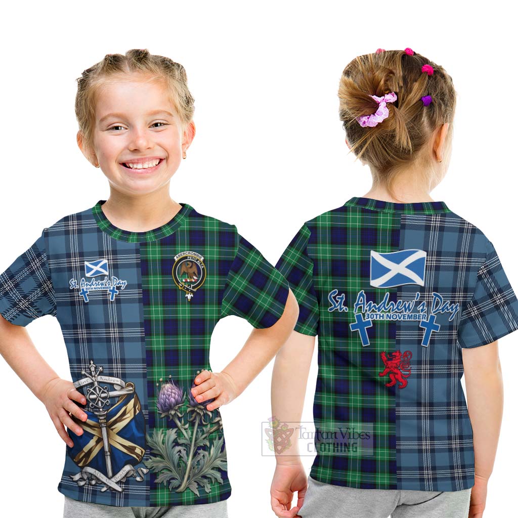 Tartan Vibes Clothing Abercrombie Tartan Kid T-Shirt Happy St. Andrew's Day Half Tartan Style