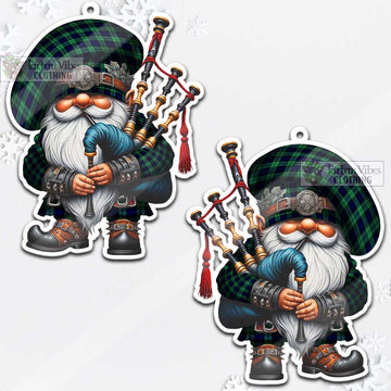 Abercrombie Tartan Bagpiper Gnome Christmas Ornament