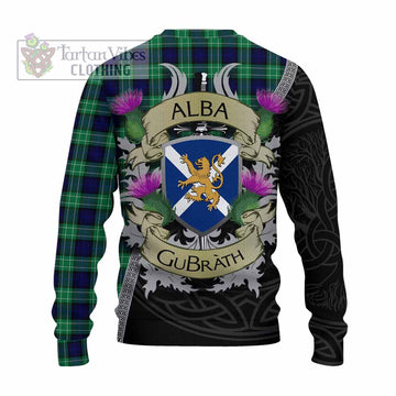 Abercrombie Tartan Family Crest Knitted Sweater Lion Rampant Royal Thistle Shield Celtic Inspired - Tartan Vibes Clothing