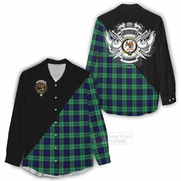 Abercrombie Tartan Women's Casual Shirt with Family Crest and Military Logo Style