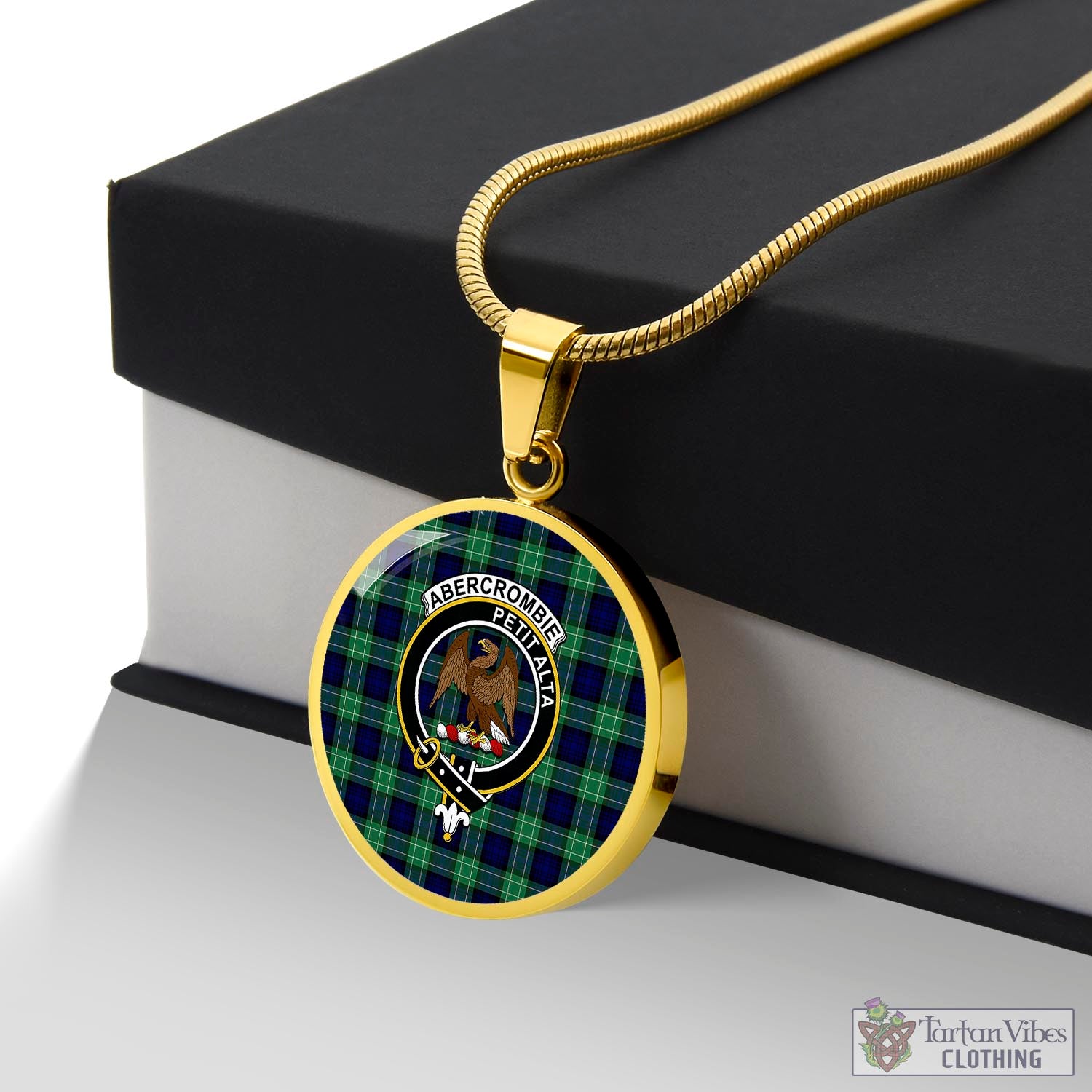 Tartan Vibes Clothing Abercrombie Tartan Circle Necklace with Family Crest