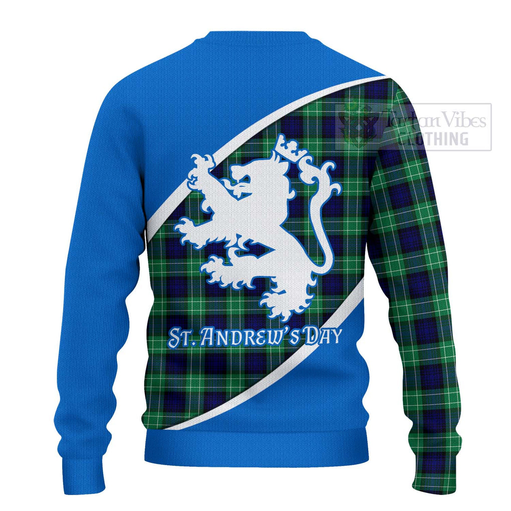 Tartan Vibes Clothing Abercrombie Family Crest Tartan Knitted Sweater Celebrate Saint Andrew's Day in Style