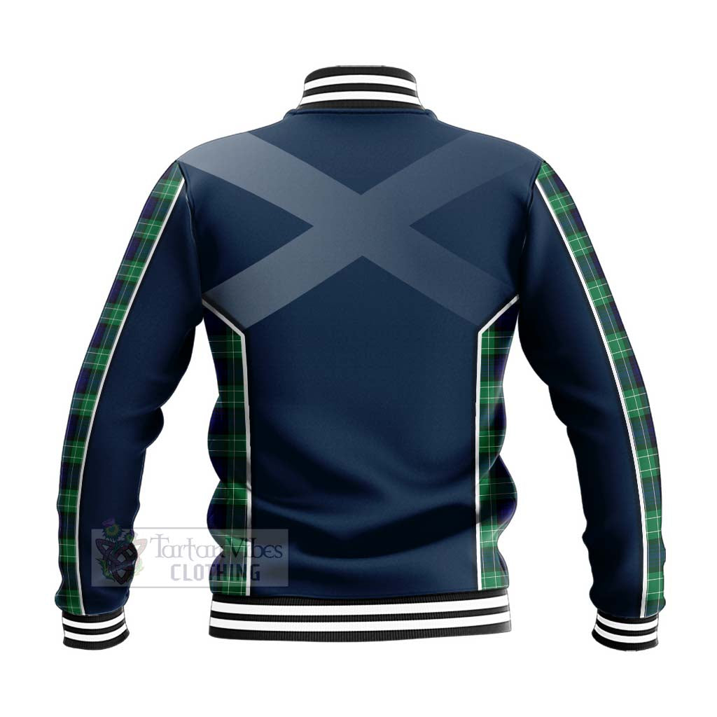 Tartan Vibes Clothing Abercrombie Tartan Baseball Jacket with Family Crest and Scottish Thistle Vibes Sport Style