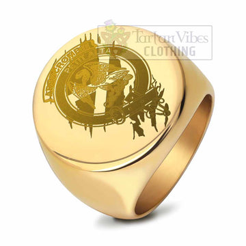 Abercrombie Clan Crest Engraved Ring Scotland In Me Style