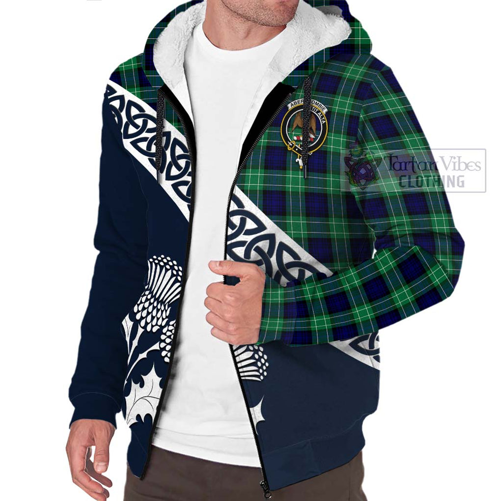 Tartan Vibes Clothing Abercrombie Tartan Sherpa Hoodie Featuring Thistle and Scotland Map