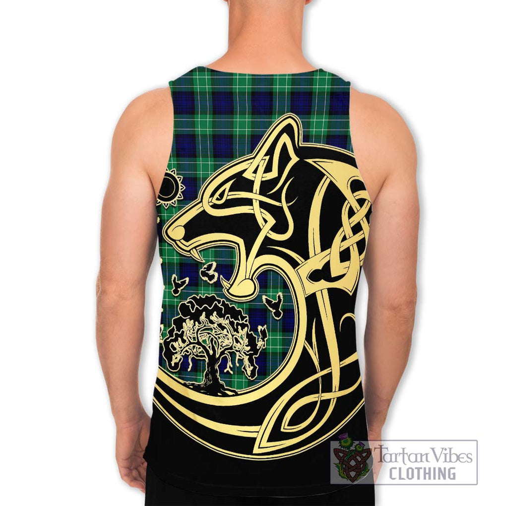 Abercrombie Tartan Men's Tank Top with Family Crest Celtic Wolf Style - Tartan Vibes Clothing