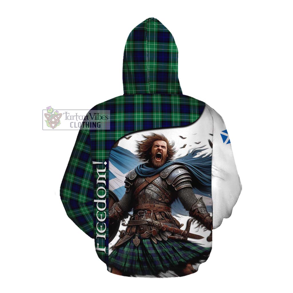 Tartan Vibes Clothing Abercrombie Crest Tartan Cotton Hoodie Inspired by the Freedom of Scottish Warrior