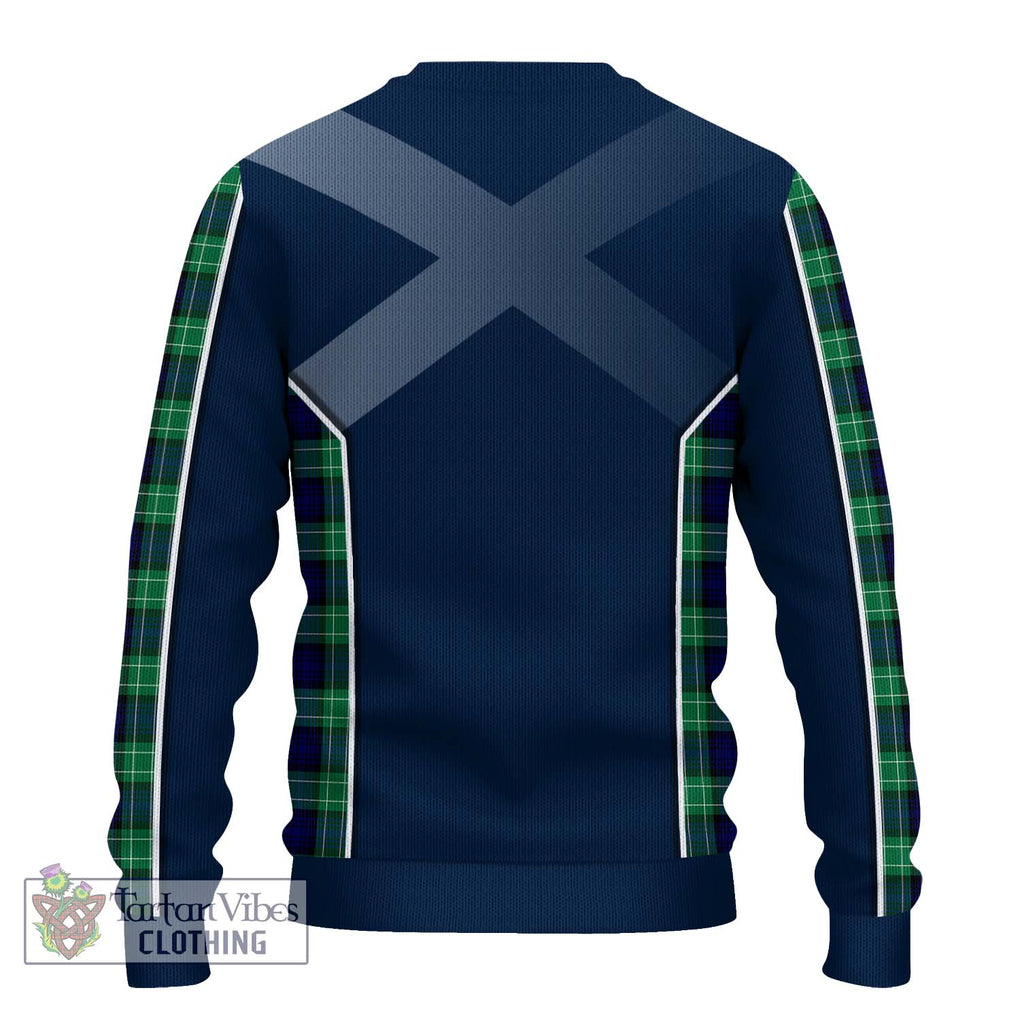 Abercrombie Tartan Knitted Sweater with Family Crest and Lion Rampant Vibes Sport Style - Tartan Vibes Clothing