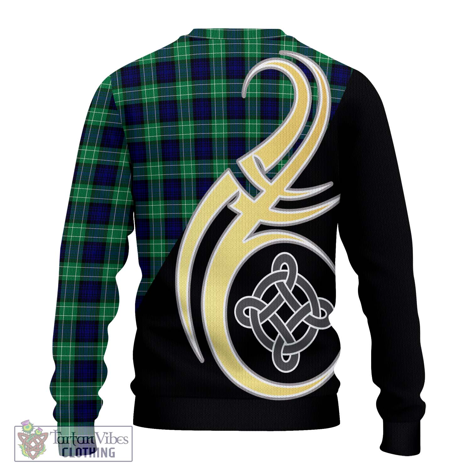 Abercrombie Tartan Knitted Sweater with Family Crest and Celtic Symbol Style - Tartan Vibes Clothing