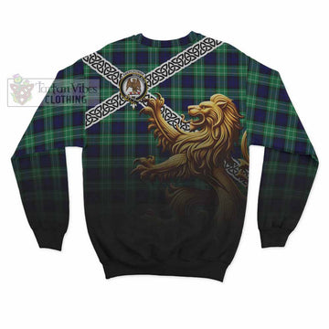 Abercrombie Crest Tartan Sweatshirt with Golden Lion Emblem Celtic Style - Tartan Vibes Clothing