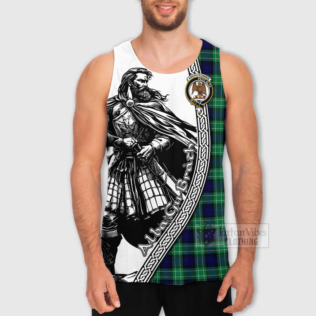 Tartan Vibes Clothing Abercrombie Tartan Clan Crest Men's Tank Top with Highlander Warrior Celtic Style