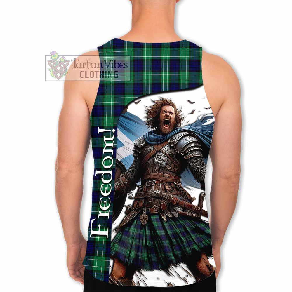 Tartan Vibes Clothing Abercrombie Crest Tartan Men's Tank Top Inspired by the Freedom of Scottish Warrior