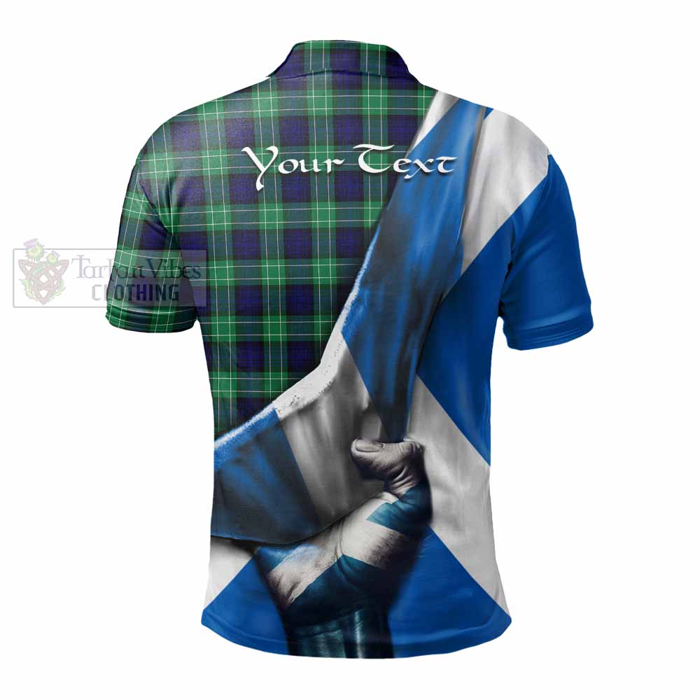 Tartan Vibes Clothing Abercrombie Tartan Polo Shirt with Family Crest Scotland Patriotic Style