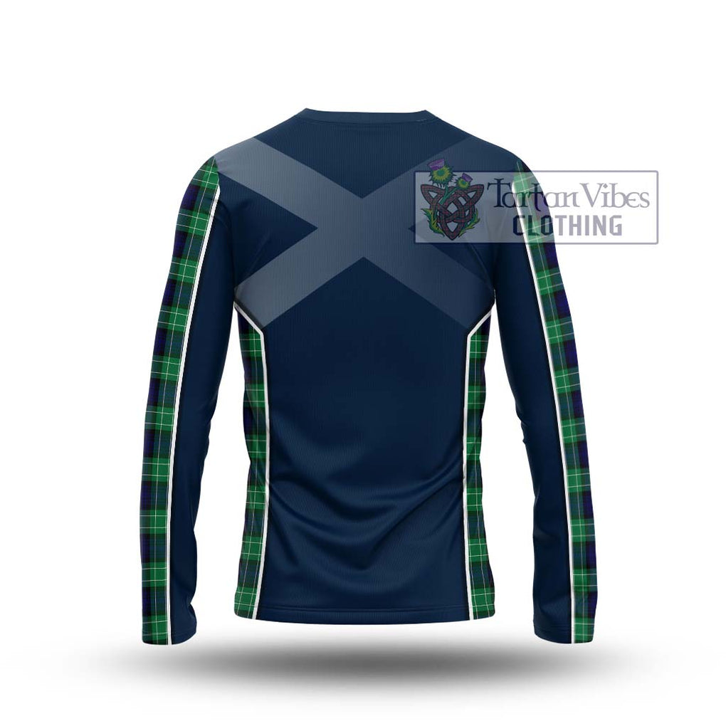 Abercrombie Tartan Long Sleeve T-Shirt with Family Crest and Lion Rampant Vibes Sport Style - Tartan Vibes Clothing