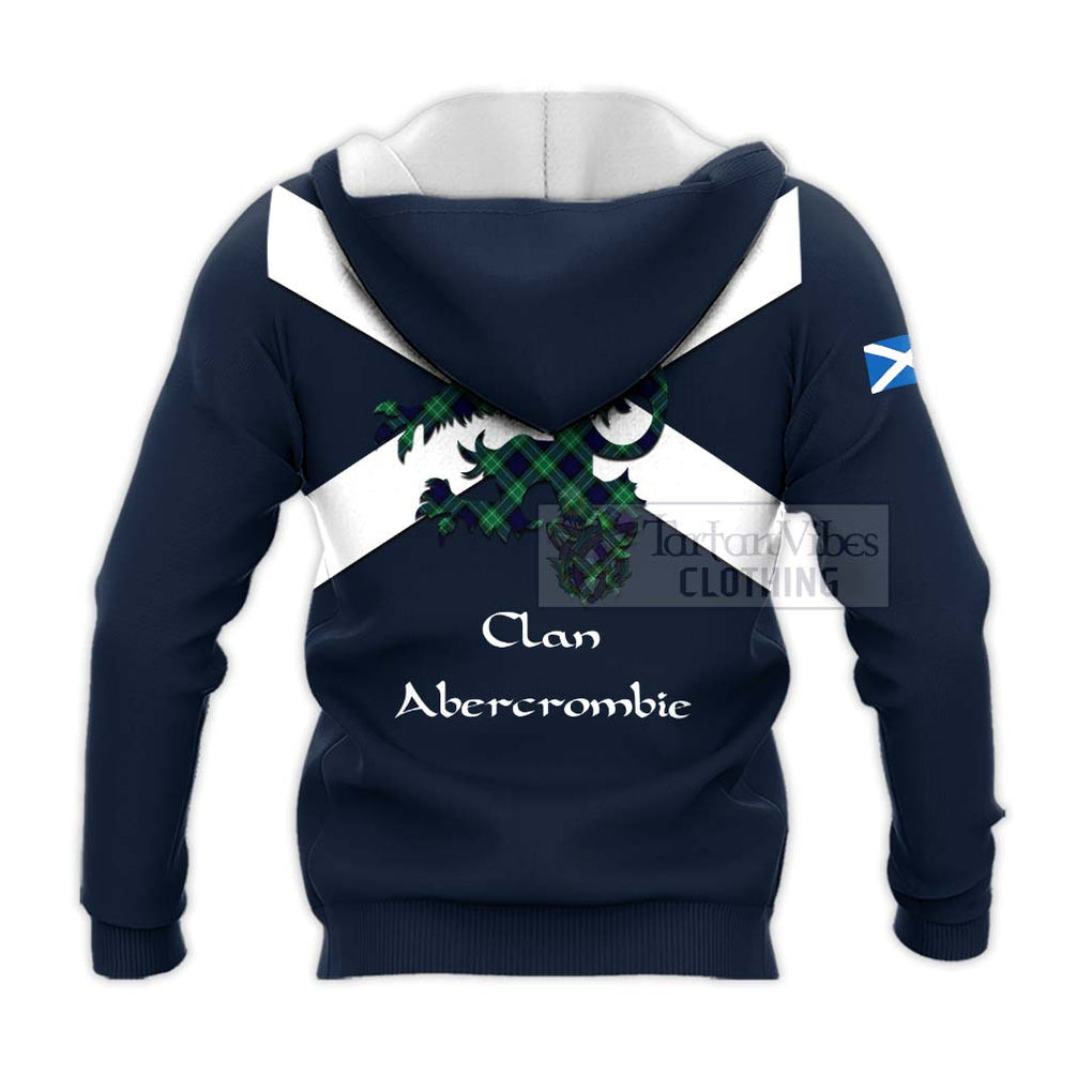 Tartan Vibes Clothing Abercrombie Tartan Lion Rampant Knitted Hoodie – Proudly Display Your Heritage with Alba Gu Brath and Clan Name