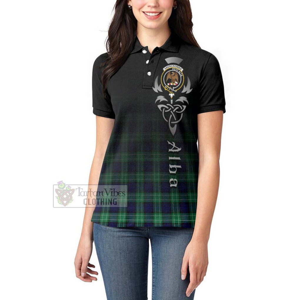 Tartan Vibes Clothing Abercrombie Tartan Women's Polo Shirt Featuring Alba Gu Brath Family Crest Celtic Inspired