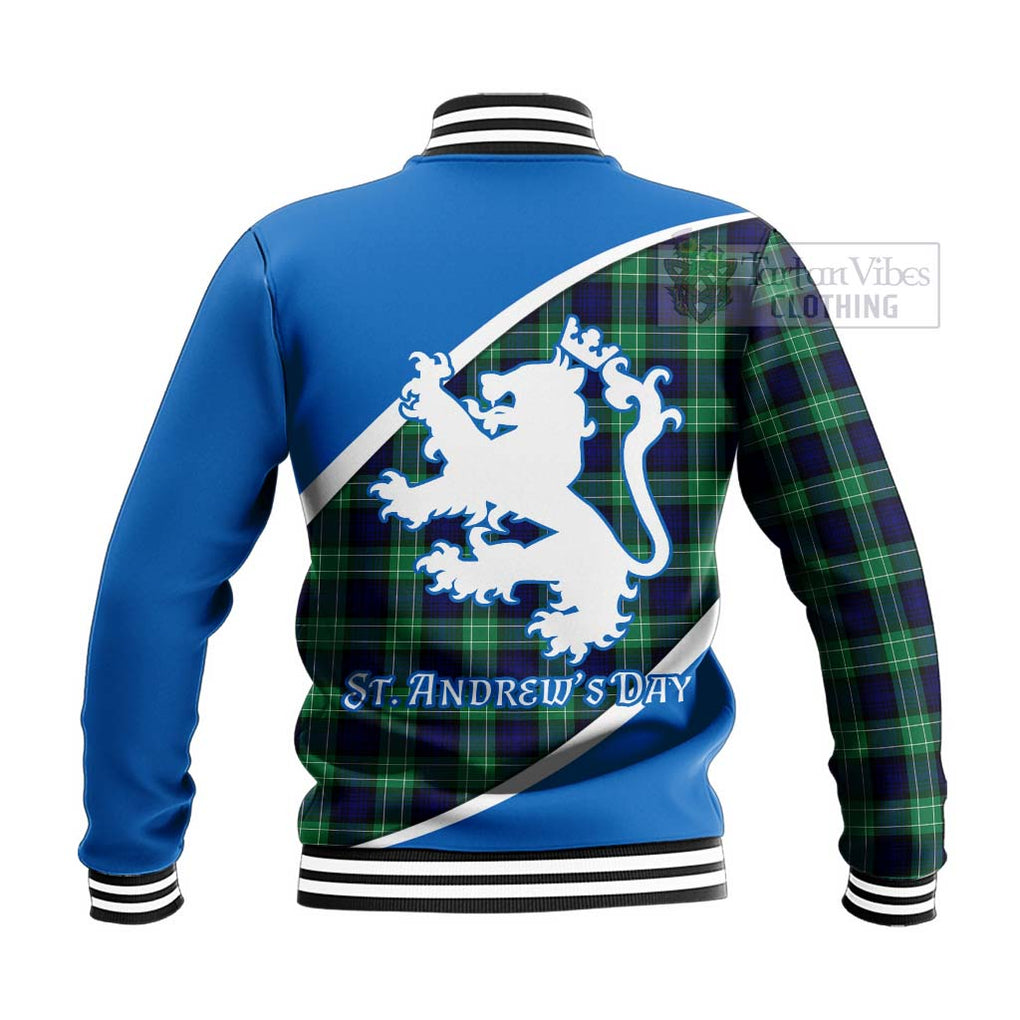 Tartan Vibes Clothing Abercrombie Family Crest Tartan Baseball Jacket Celebrate Saint Andrew's Day in Style